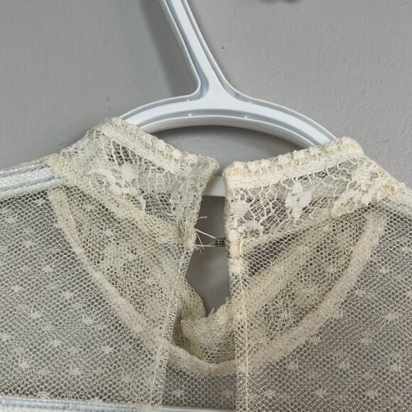 Vintage 1970’s Toutay Bar cream lace dress size XS 36 - Picture 14 of 16